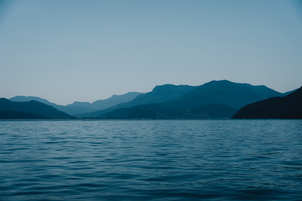 Blue water and a mountain landscape