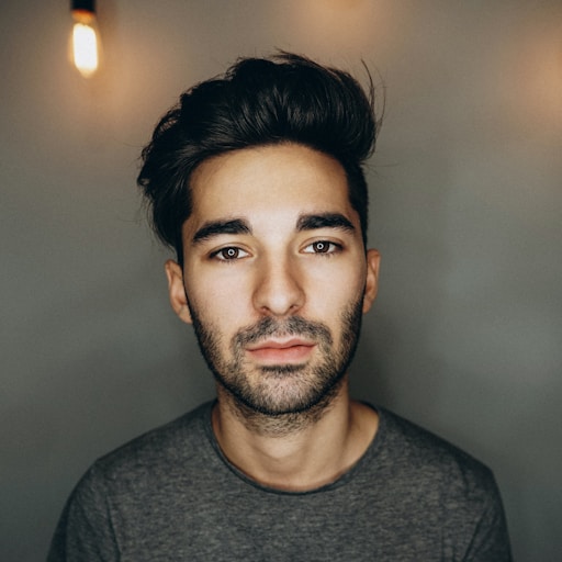 Stock portrait for a fictional designer